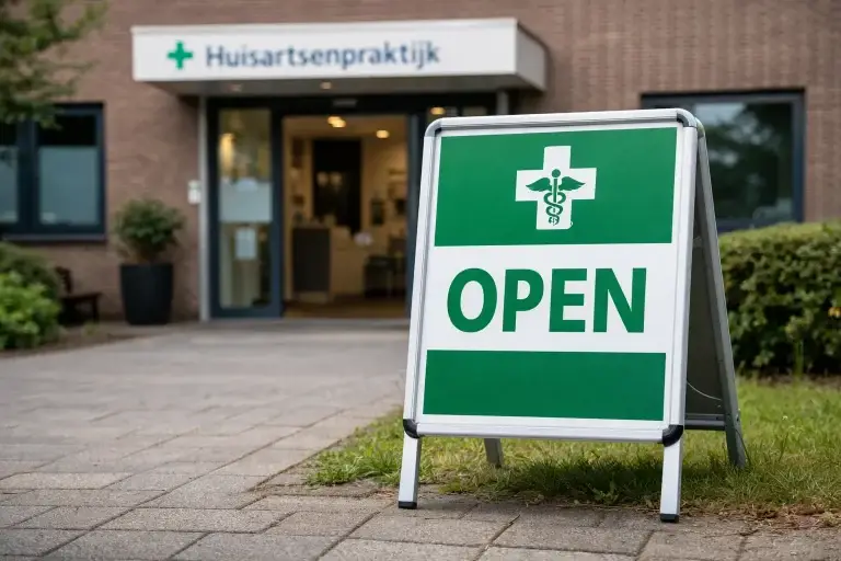 Moderne huisartsenpraktijk in Best met parkeerplaats en groene omgeving