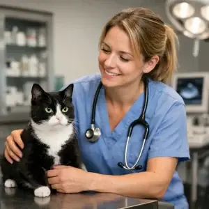 Bedrijven in Best Dierenarts onderzoekt hond in moderne praktijk in Best