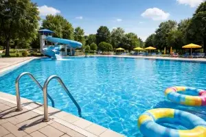 Bedrijven in Best Modern zwembad in Best met helder water en ligstoelen