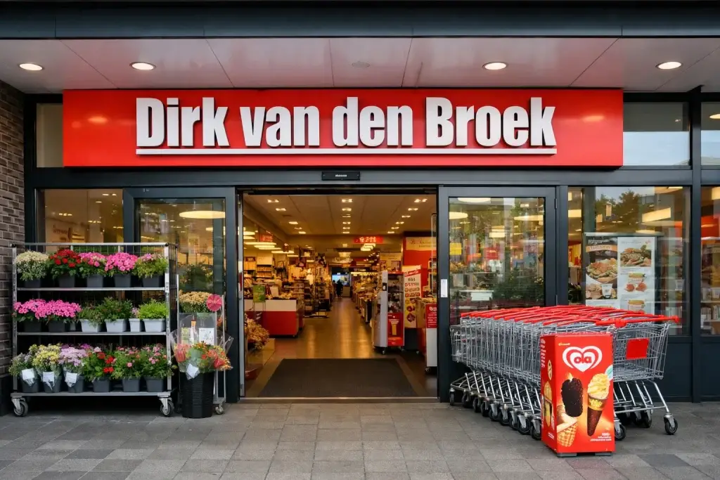 Ingang van supermarkt in Best